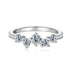 4mm&3mm&1.6mm D Color All Moissanite Ring S925 Silver for Women Lab Diamond Engagement Wedding Rings Promise Band Jewelry