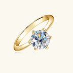 D Moissanite Ring 3ct Diamond Engagement Rings Solitaire for women 2ct Moissanite Ring Plated 14k Gold with Certificate