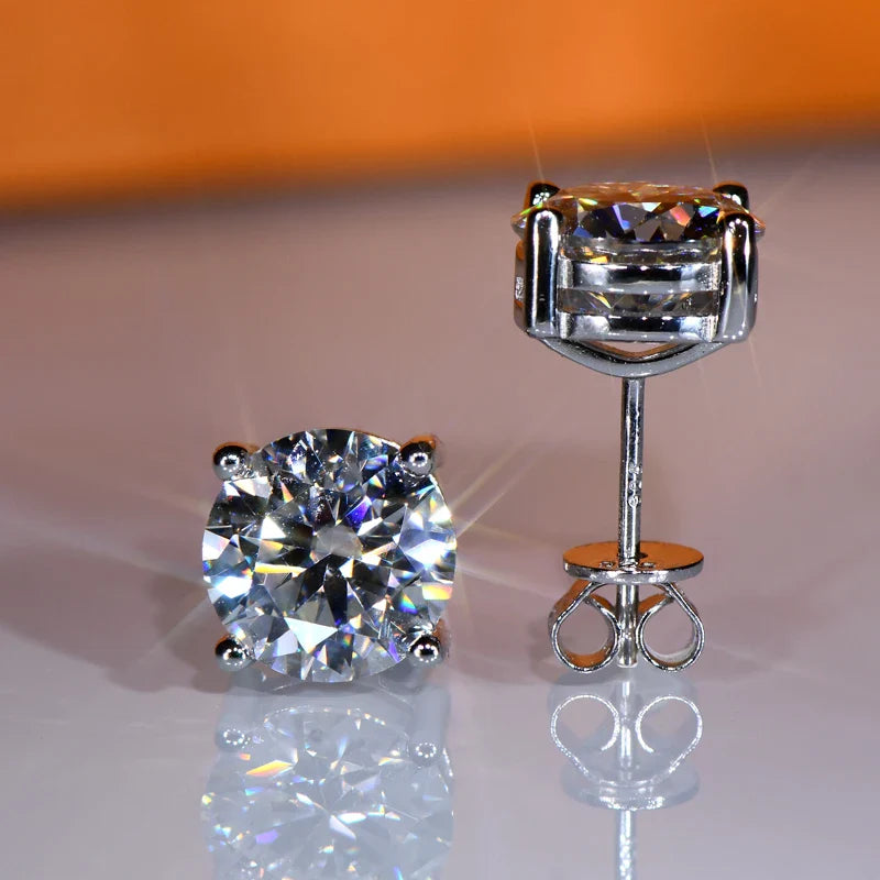 3mm/4mm/5mm/6.5mm/8mm/9mm/10mm/11mm Certified D VVS1 Moissanite Stud Earrings 925 Silver Earrings For Women Men Jewelry