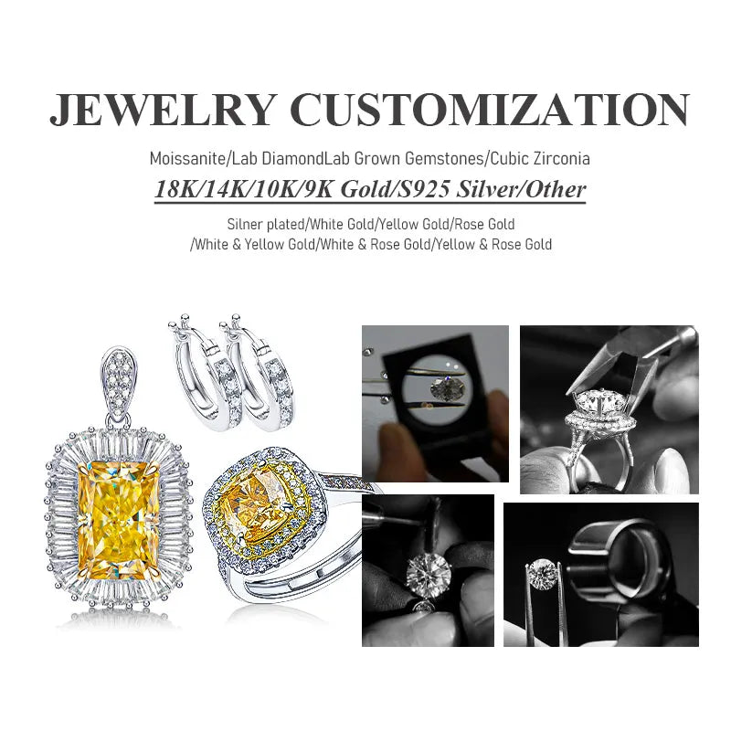 Women's Rings Moissanite Lab Diamond 925 Sterling Silver D Color VVS1 Clarity Proposal Engagement Jewelry Birthday Gift Literary