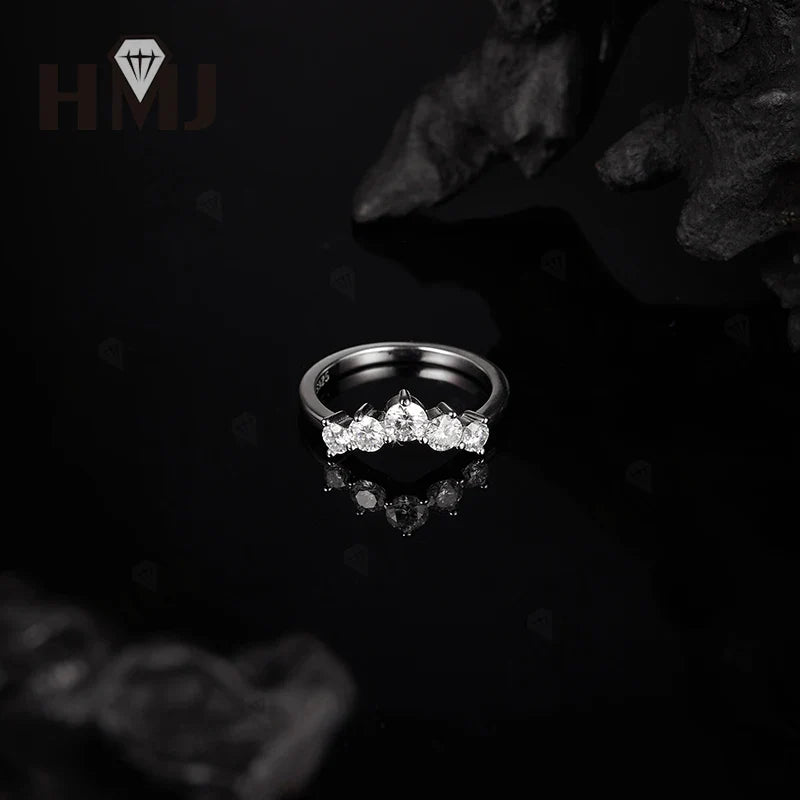 Women's Rings Moissanite Lab Diamond 925 Sterling Silver D Color VVS1 Clarity Proposal Engagement Jewelry Birthday Gift Literary