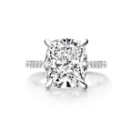 100% 925 Sterling Silver Ring 6 Carat Cushion Cut Sona Simulated Diamond CZ Cubic Zirconia Ring Engagement Wedding Jewelry