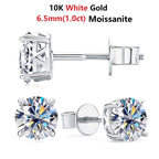 14k Gold Earrings Real 6mm Moissanite Diamond Stud Earrings for Men Women 10K Yellow Gold Screw Back Earrings Fine Jewelry
