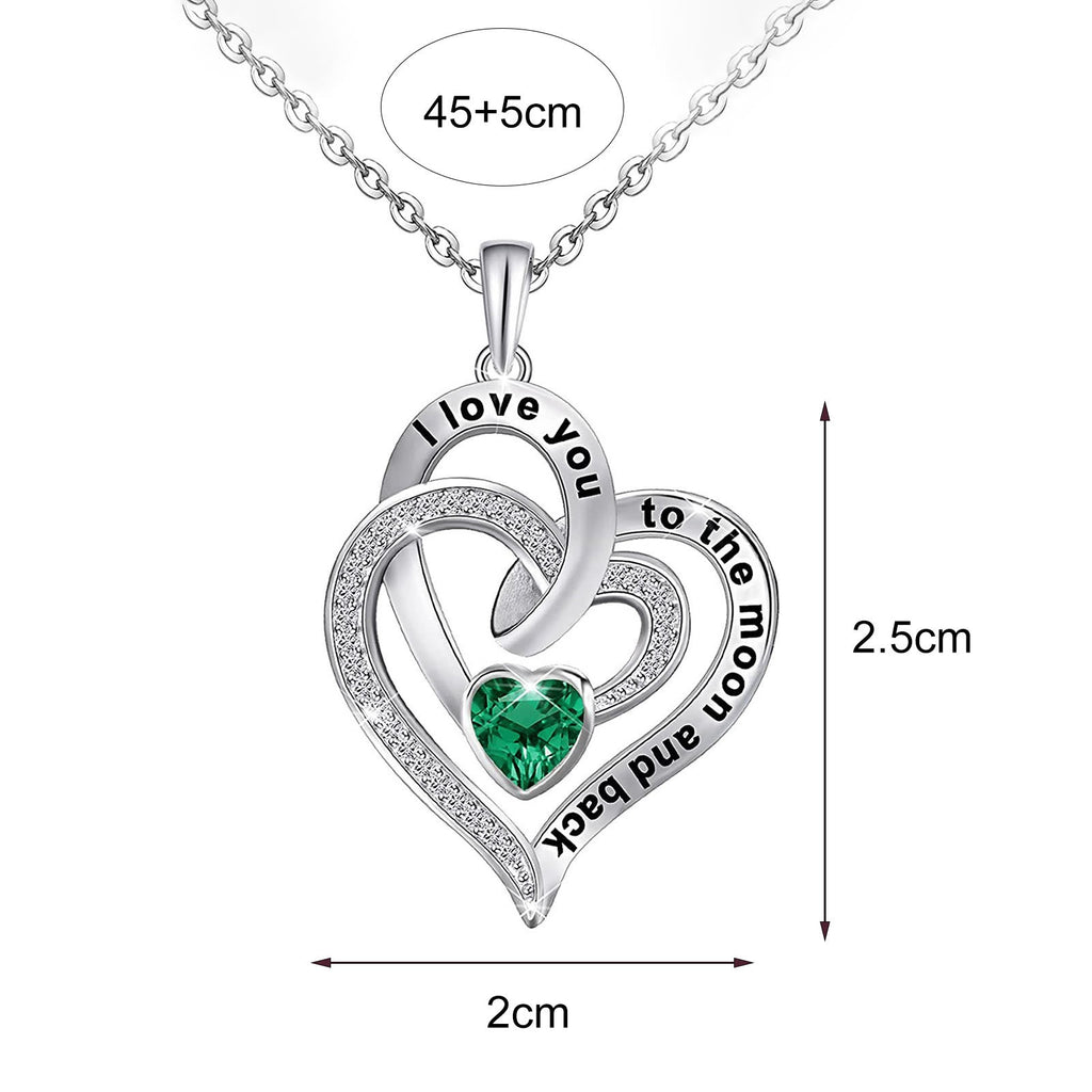 FREE Today: "I Love You to the Moon and Back" – Eternal Hearts Birthstone Necklace