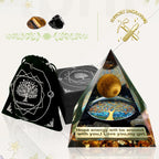 FREE Today: Guardian's Flame-Tiger Eye & Obsidian Protection Orgone Pyramid