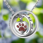 "No Longer By My Side, Forever In My Heart" ��������������������������� Stainless Steel Urn Paw Necklace