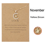 FREE Today: Month Birthstone Star Creative Gift Card Necklace
