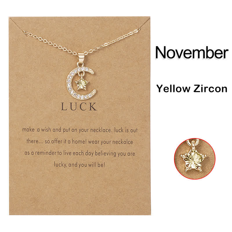 FREE Today: Month Birthstone Star Creative Gift Card Necklace