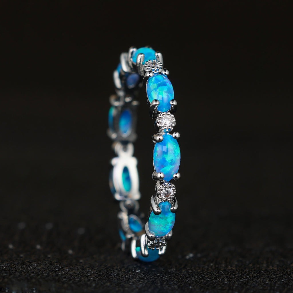 FREE Today: "Secret Energy" - Color Opal Retro Black Gold Ring