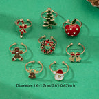 8pcs Christmas Ring Set