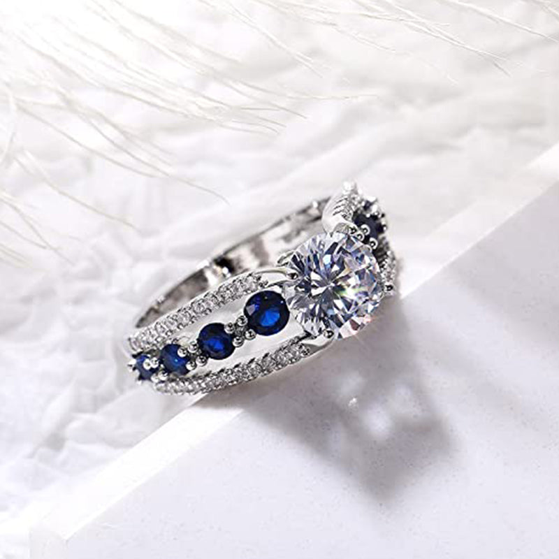 FREE Today: Creative Hollow Sapphire Blue Zircon Ring