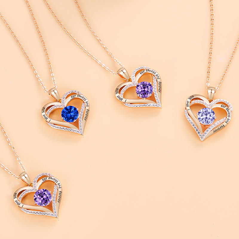 FREE Today: "I Love You Always and Forever" – Forever Love Birthstone Heart Necklace