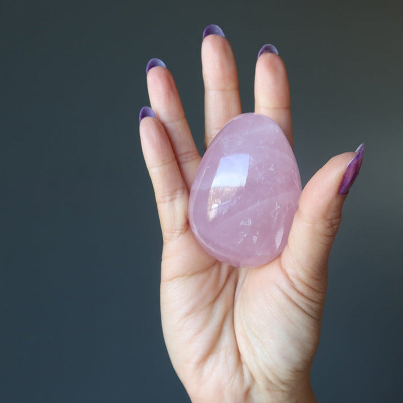Easter Rose Quartz Dancing Star Crystal Egg
