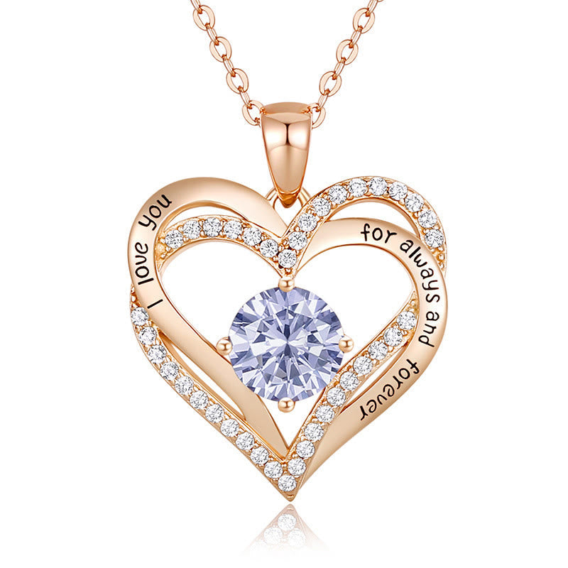 FREE Today: "I Love You Always and Forever" – Forever Love Birthstone Heart Necklace
