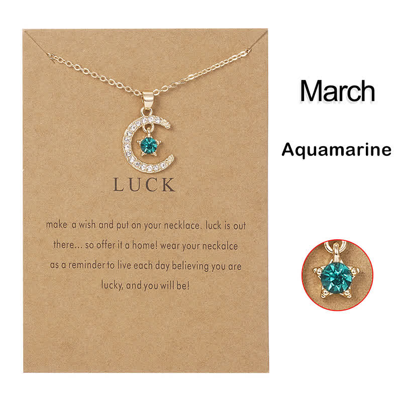 FREE Today: Month Birthstone Star Creative Gift Card Necklace