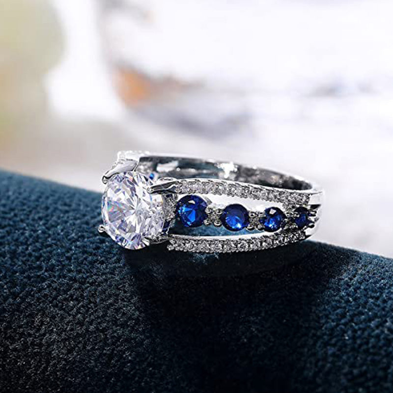 FREE Today: Creative Hollow Sapphire Blue Zircon Ring