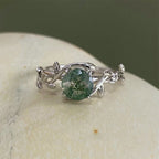 FREE Today: "Waterweed Dream" - S925 Silver Moss Agate Ring