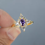 FREE Today: Elegant Amethyst with Zircon Gold Ring