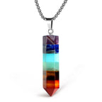 Crystal Hexagon Chakra Gemstone Necklace