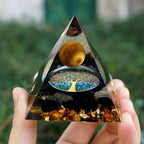 FREE Today: Guardian's Flame-Tiger Eye & Obsidian Protection Orgone Pyramid