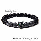 Black Tourmaline Wolf Bracelet