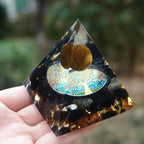 FREE Today: Guardian's Flame-Tiger Eye & Obsidian Protection Orgone Pyramid