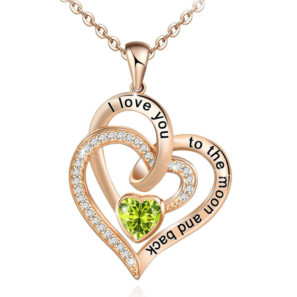 FREE Today: "I Love You to the Moon and Back" – Eternal Hearts Birthstone Necklace