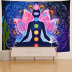 Chakra With Lotus Wall Hanging Tapestry