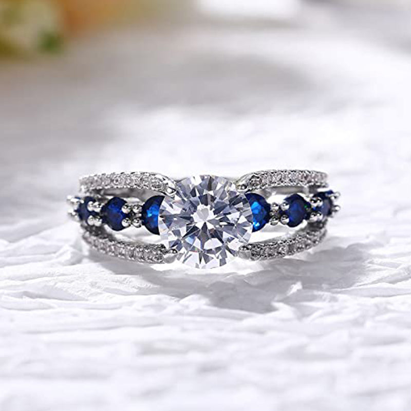 FREE Today: Creative Hollow Sapphire Blue Zircon Ring