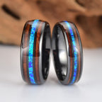 FREE Today: Koa Wood and Abalone Shell Tungsten Ring
