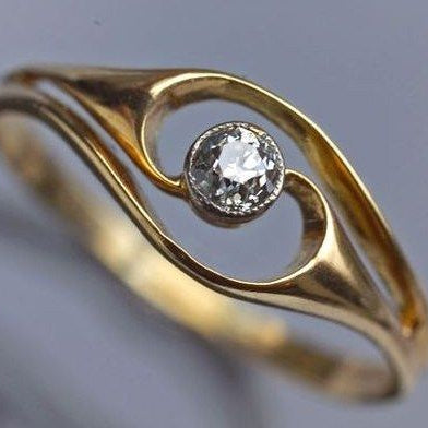 Zirconia Orbit Crystal Eye Gold Ring