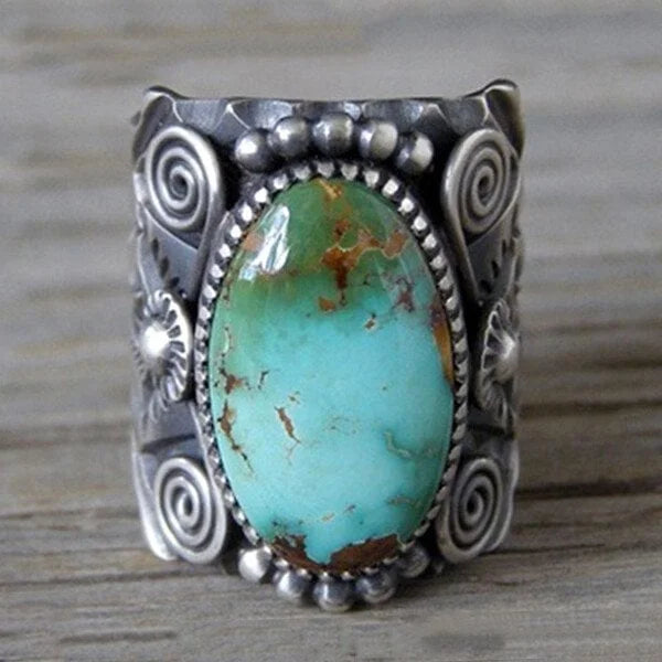 Vintage Turquoise Swirl Ring