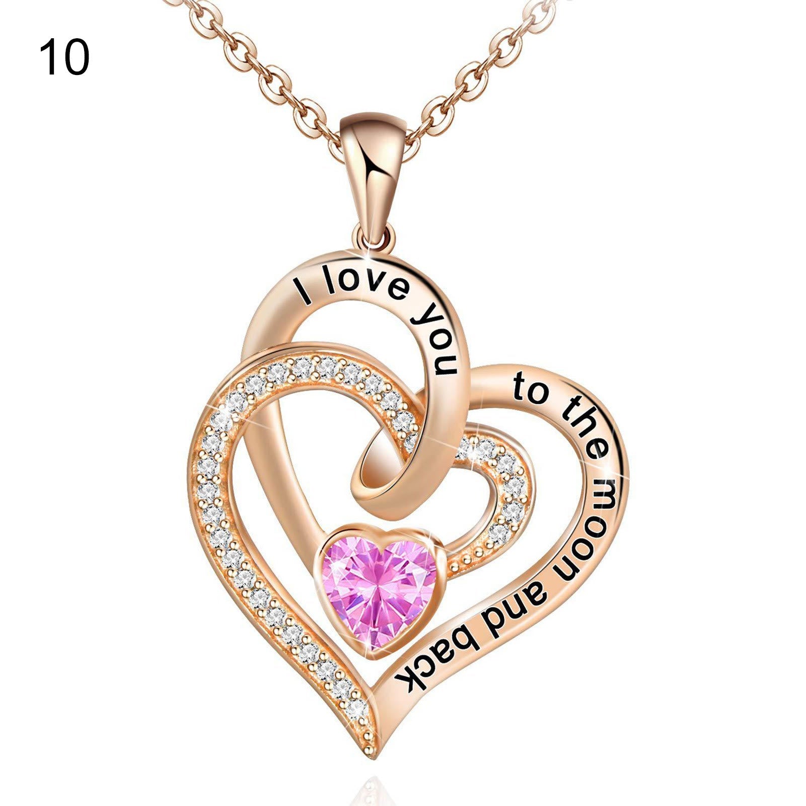 FREE Today: "I Love You to the Moon and Back" – Eternal Hearts Birthstone Necklace