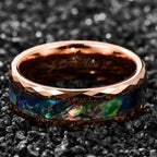 FREE Today: Koa Wood and Abalone Shell Tungsten Ring