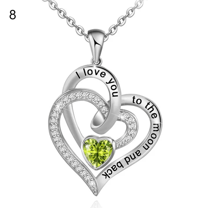 FREE Today: "I Love You to the Moon and Back" – Eternal Hearts Birthstone Necklace