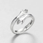 Adjustable Silver Embrace Ring