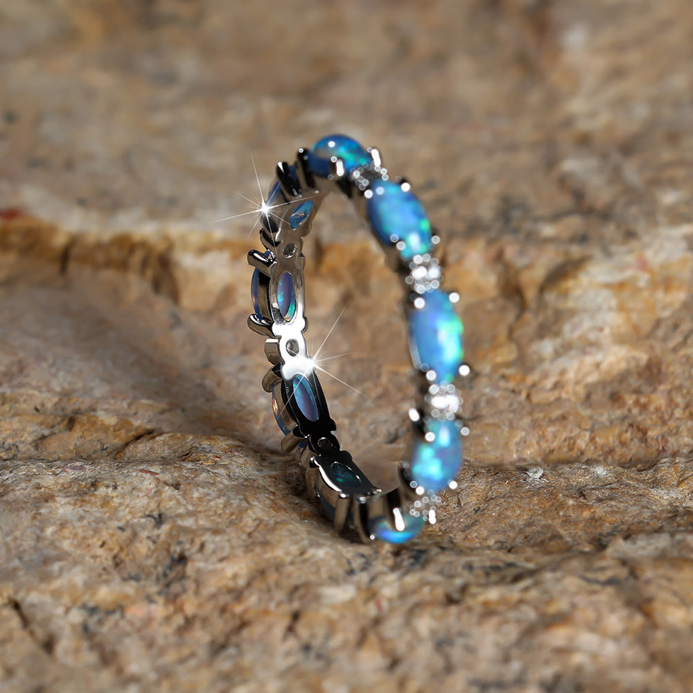 FREE Today: "Secret Energy" - Color Opal Retro Black Gold Ring