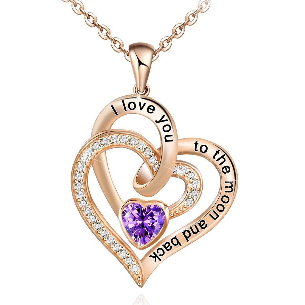 FREE Today: "I Love You to the Moon and Back" – Eternal Hearts Birthstone Necklace