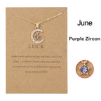 FREE Today: Month Birthstone Star Creative Gift Card Necklace