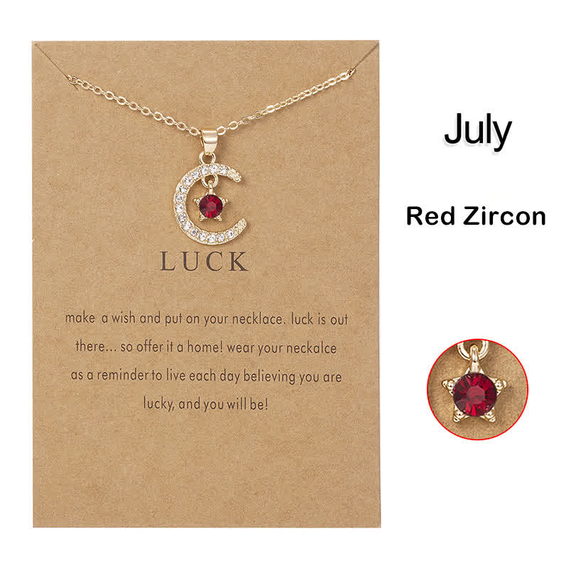 FREE Today: Month Birthstone Star Creative Gift Card Necklace