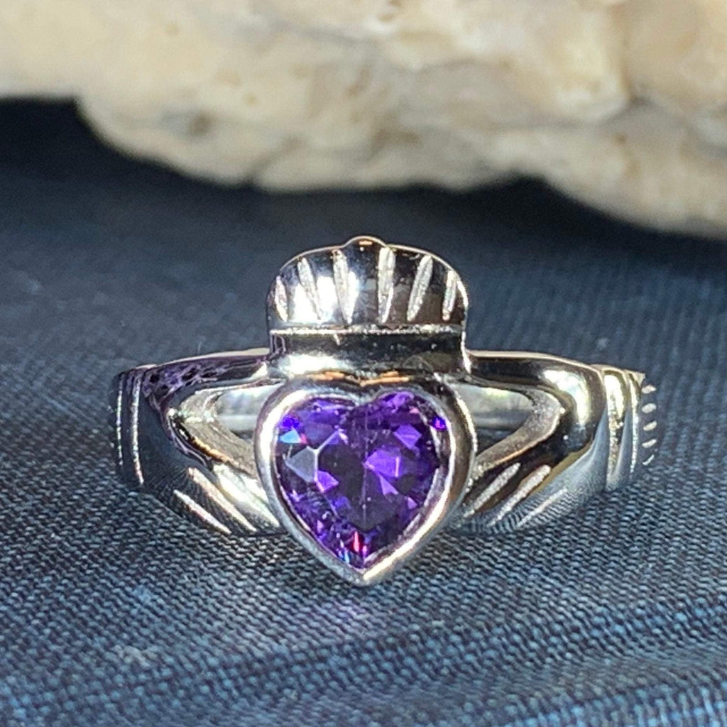 Amethyst Claddagh Ring