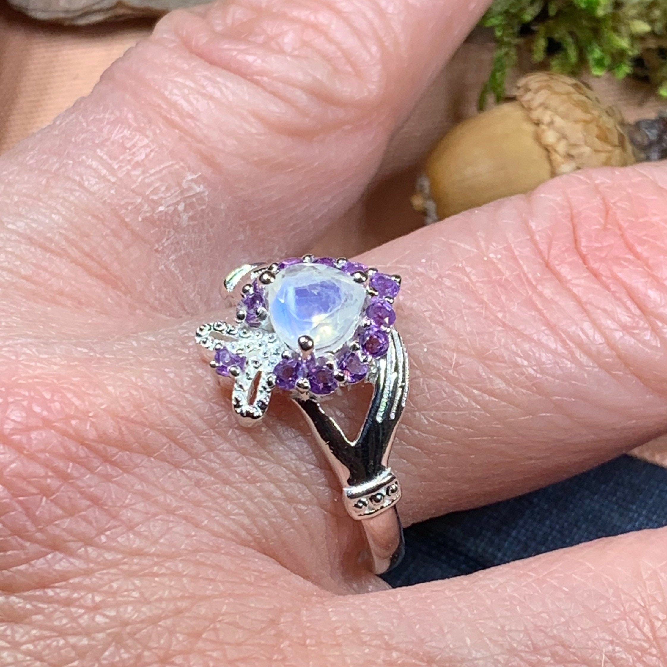 Adore Moonstone Claddagh Ring