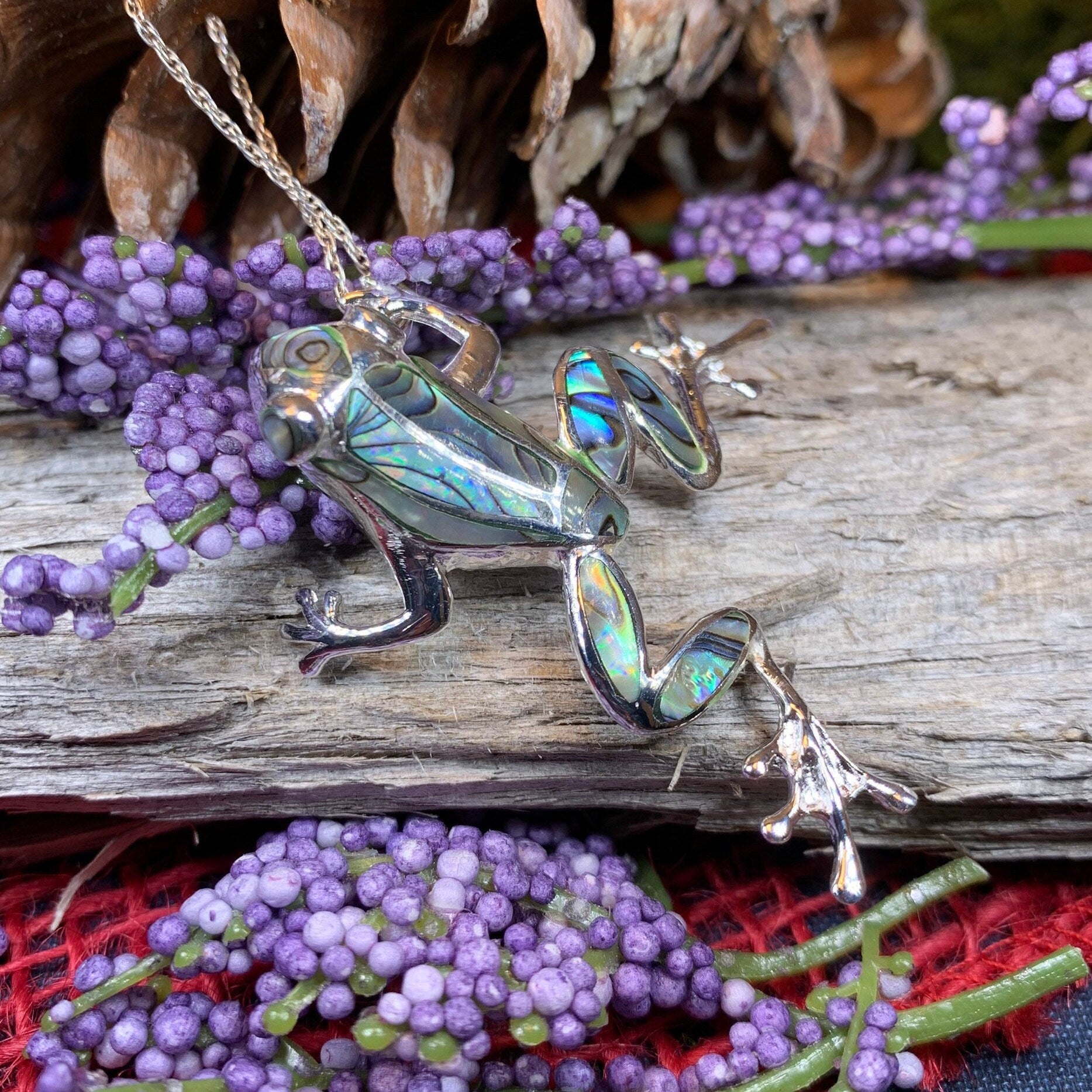 Abalone Frog Necklace