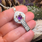 Amethyst Celtic Cross Necklace