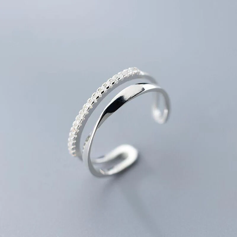 Adjustable Silver Zirconium Ring - A Timeless Treasure