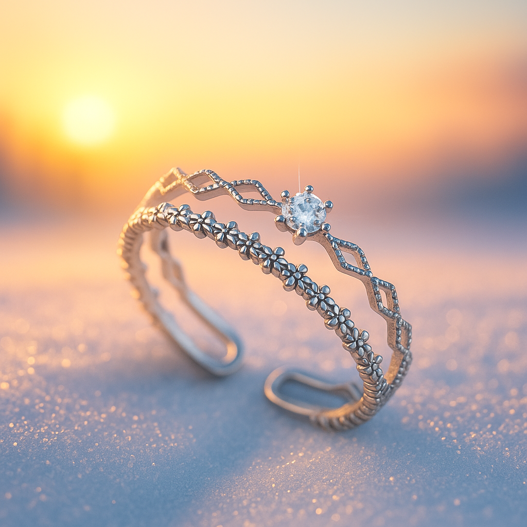 Adjustable Elegant Snow Crystal Ring