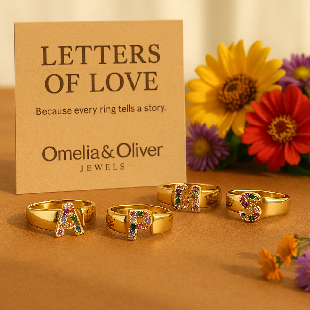 Bloom - Gold Stainless Steel Initial Ring