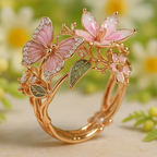 Nature Bright Butterfly Zirconia Ring