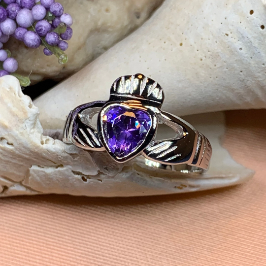 Amethyst Claddagh Ring